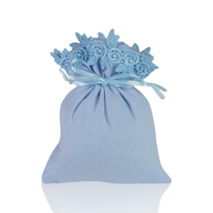 SACCHETTO CON MACRAME CELESTE